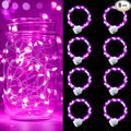 pozzolanas 8 Pack Pink Battery Operated String Lights - 7ft Waterproof Fairy Lights with 20 LEDs for Home, Mason Jar, Party, Wedding, Halloween, Christmas Decorations