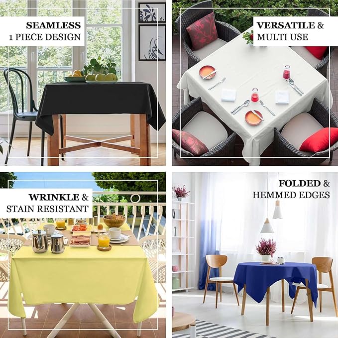Efavormart 54x54 Gold Wholesale Linens Seamless Polyester Square Linen Tablecloth for Wedding Banquet Party Restaurant