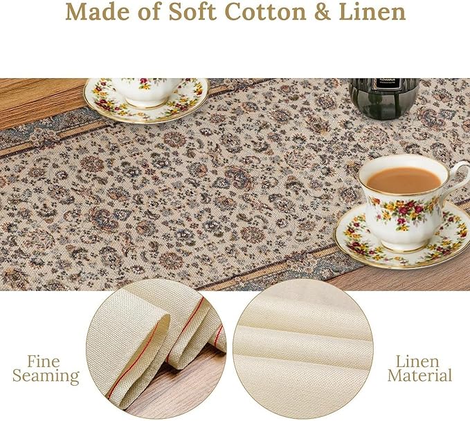 Farmhouse Vintage Flower Table Runner Morris Floral Farmhouse Rustic Coffee Kitchen Home Dining Party Table Decor 13x108in