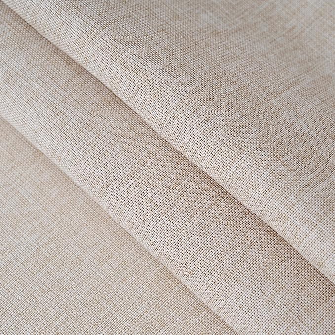 NLMUVW Linen Tablecloth Rectangle, Rustic Textured Table Cloth Water Resistant Farmhouse Table Cover for Kitchen Dining Party Coffee, Oatmeal, 54x108 Inch