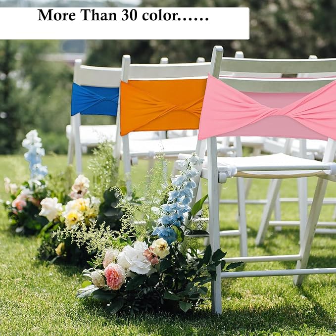 MDS Pack of 250 Spandex Chair Sashes Bows Elastic Stretch Dining Chair Bands Ties Without Slider Buckle Universal fits for Wedding Baby Shower Birthday Party Banquet Event Decoration - Apple Green