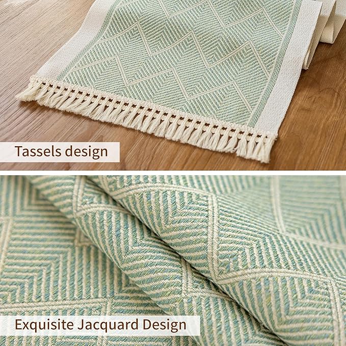 Table Runners 63 Inches,Waterproof Boho Table Runner with Tassel Fringe,Table Runner for Party Coffee Table