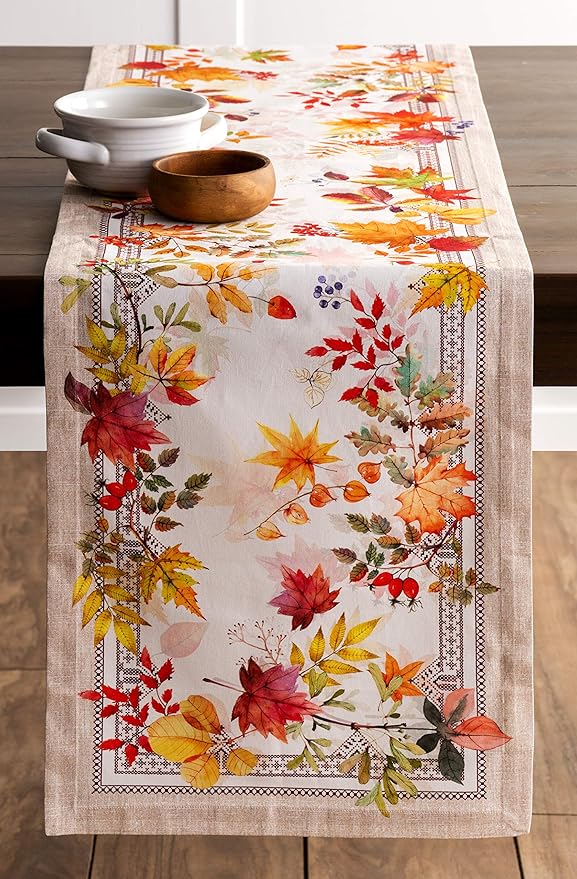 Maison d' Hermine Table Runner 100% Cotton Single Layer Table Runners 72 inches Long for Thanksgiving Christmas Decorations Home Kitchen Dining Party Wedding (Amarante, 14.5" x 72")