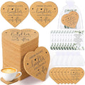 Uiifan 25 Set Wedding Favors for Guest Coaster Gifts Bulk Heart Shaped Coasters Thank You Cards Organza Bags Guest Souvenirs for Wedding Party Bridal Favors