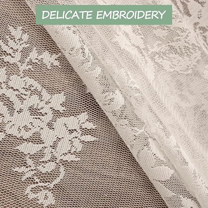 Jayla White Lace Tablecloth for Rectangular Tables, Vintage Style Wedding Table Cloths for Reception, Baby Shower, Birthday Party, Formal Dining, Dinner Parties 54 X 108 Inches
