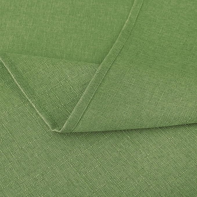 NLMUVW Round Table Cloth 48 Inch, Olive Green Small Tablecloth Linen Farmhouse Table Cover or Kitchen Dining Coffee Spring Decor