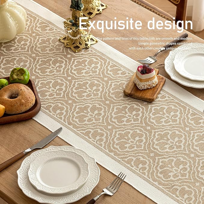 Table Runners 95 Inches,Waterproof Boho Table Runner with Tassel Fringe,Table Runner for Party Coffee Table