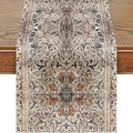 Snycler Table Runner Boho Table Runners Vintage Elegant Farmhouse Table Center Linen Decor for Home Dining Party Entrance (13x72 Inch) Boho-Brown