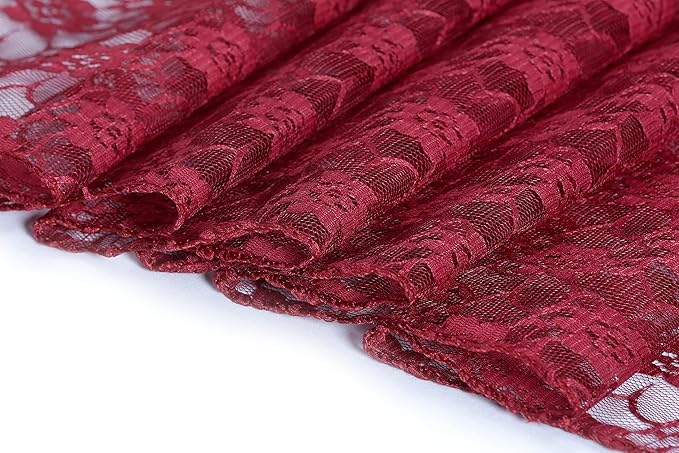MDS Pack of 20 Wedding 12 x 108 inches Lace Table Runner for Wedding, Decorations for Birthday Parties, Banquets, Graduations, Engagements, and Runners fit Rectangle, Round Table- Maroon