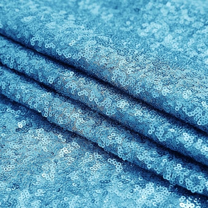 Sugargirl Turquoise Sequin Backdrop Curtain 2 Panels 2FTx8FT Glitter Turquoise Background Drapes Sparkle Photography Backdrop for Party Wedding Birthday Wall Decoration