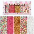 Confect Sprinkles – Princess Party Edible Sprinkles | Mix with Golden Pearl, Blue & White Dragees, , Mint green, White Sparkling Sugar & Pink Jimmies | Vegan, Gluten-Free Cake & Cupcake Decorating Topping - 5 Oz