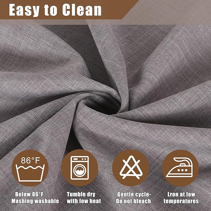 Fitable Faux Linen Tablecloth Rectangle 60 x 84 Inch - Fabric Neutral Table Cloth for 6 Foot Tables, Stone Flax Look Kitchen Table Cover for Farmhouse, Dining, Party, Outdoor Picnic, Camping
