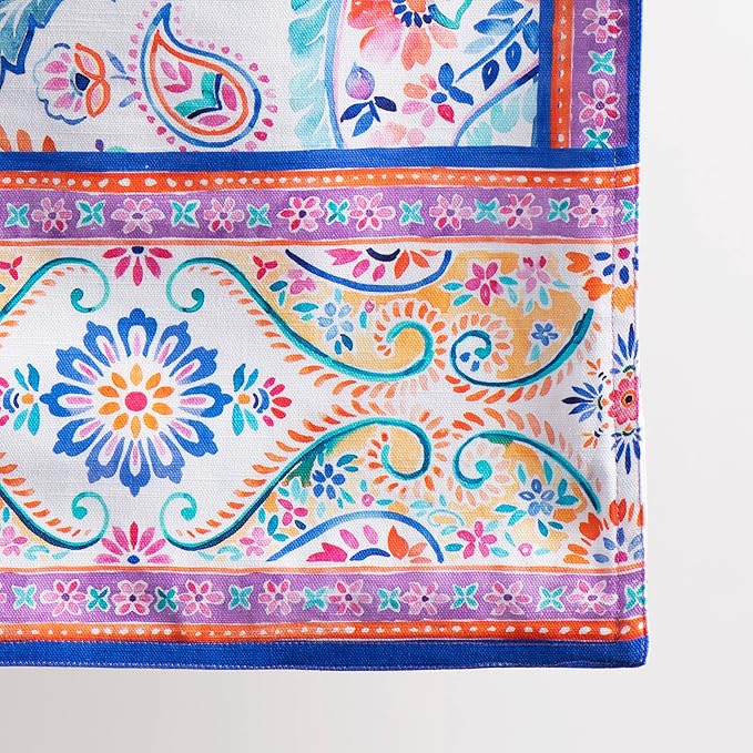 Maison d' Hermine Table Runner 100% Cotton Double Layer Table Runners 72 inches Long Decorative for Home Kitchen Dining Party Wedding Bridal Shower Spring Summer (Indian Floral, 14.50" x 72")