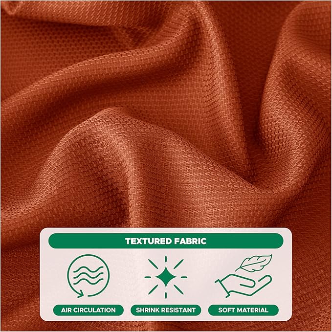 Biscaynebay Fall Tablecloth Textured Fabric 70x108 Inch Rectangular, Rust Thanksgiving Autumn Harvest Water Resistant Fabric Tablecloths for Kitchen, Dining, Wedding, Parties Machine Washable