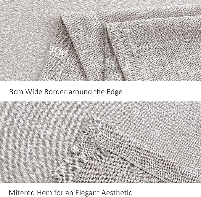 maxmill Flaxy Faux Linen Table Cloth with 2-Tone Slubby Texture Wrinkle Resistant Anti-Shrink Soft Tablecloth for Kitchen Dining Tabletop for Buffet Banquet Parties Rectangle 60 x 140 Inch Linen