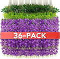 Wisteria Hanging Flowers,Fake Hanging Flowers,Wisteria artificiales Garland for Home Wedding Arch Floral Party Garden Ceremony Outdoor Decor,3.6 feet Long(36,Purple)