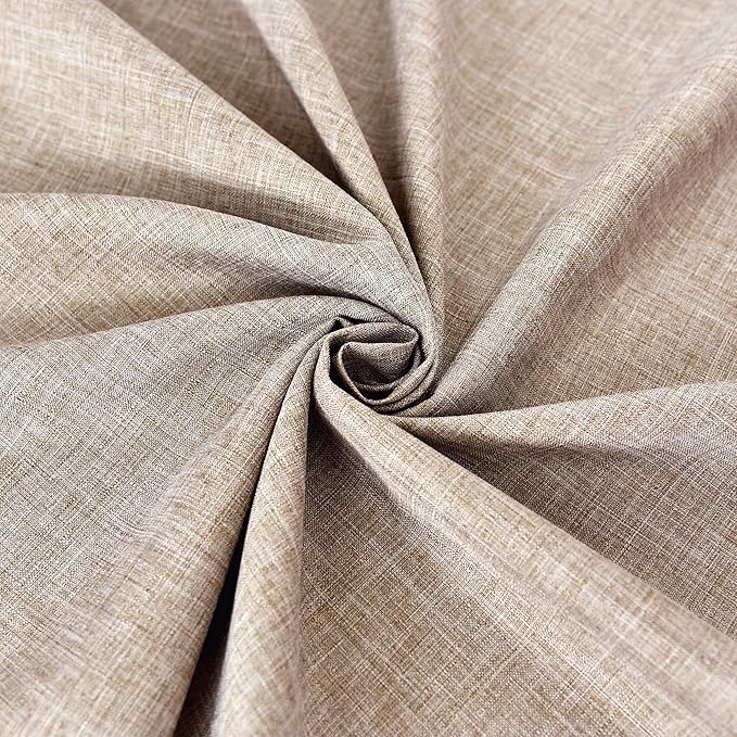 Fitable Faux Linen Round Tablecloths 60 Inches - 2 Pack Neutral Table Clothes Faux Burlap Table Covers for Kitchen, Dining, Party, Farmhouse, Picnic (Great for 20"-48" Round Tables, Nature)