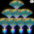 Amylove 8 Pcs Mini Fiber Optic Lamps Bulk Small LED Light up Table Centerpieces for Party Event Decorations with Crystal Base Battery Powered for Glow in The Dark Favors Supplies (9 Inch,Clear)
