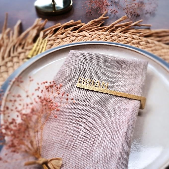 Napkin Name Tags, Personalized Napkin Rings, Wedding Name Cards, Wooden Names, Birthday Acrylic Name Plate Tag