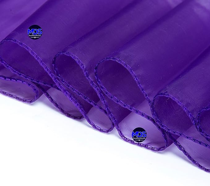 MDS Pack of 200 PCS Organza Chair Sashes Wider Dining Chair Bows Ribbon Tie Back for Wedding Party Birthday Bridal Shower Reception Event Banquet Home Chair Cover Decoration - Purple