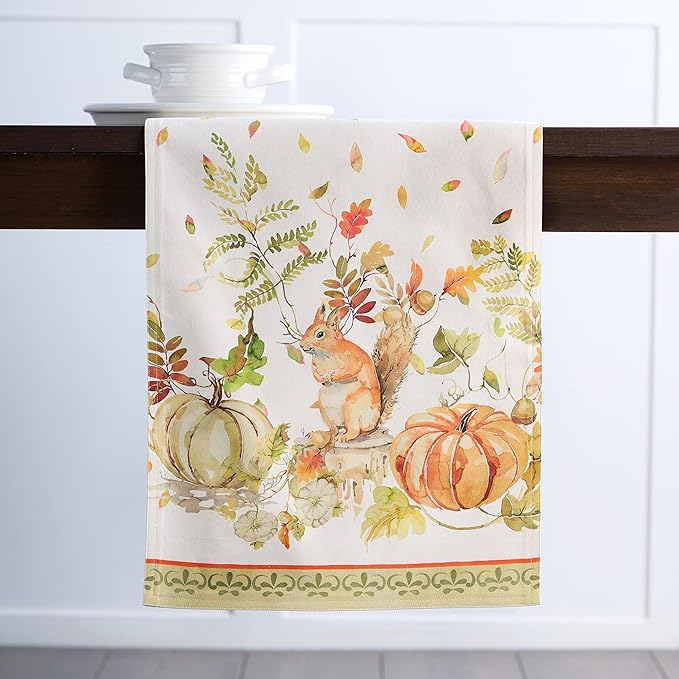 Maison d' Hermine Table Runner 100% Cotton Double Layer Table Runners 72 inches Long for Thanksgiving Christmas Decorations Home Kitchen Dining Party Wedding (Pumpkin Passion, 14.5" x 72")