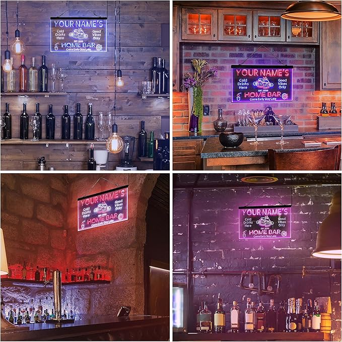 ADVPRO Personalized Your Name Custom Home Bar Beer Established Year Dual Color LED Neon Sign Blue & Red 24 x 16 Inches st6s64-p1-tm-br