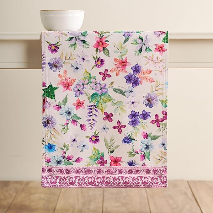 Maison d' Hermine Table Runner 100% Cotton Double Layer Table Runners 108 inches Long Decorative for Home Kitchen Dining Party Baby Shower Wedding Bridal Shower Spring Summer (Chardon, 14.50" x 108")