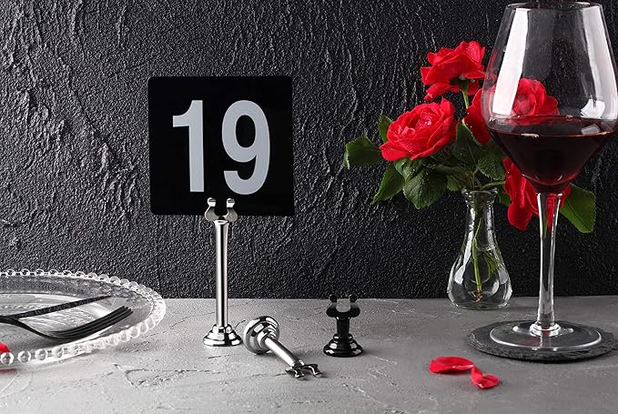 New Star Foodservice 23428 Triton Harp Clip Style, Place Card/Table Number Holder, 1.5 Inch, Silver, Set of 12, 23411