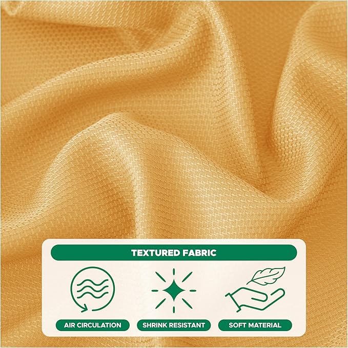 Biscaynebay Fall Tablecloth Textured Fabric 60x84 Inch Rectangular, Fall Gold Thanksgiving Autumn Harvest Water Resistant Fabric Tablecloths for Kitchen, Dining, Wedding, Parties Machine Washable