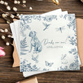 Luxury Personalized Dog Wedding Napkins, Custom Wedding Cocktail Napkins, Blue Floral Cocktail Napkin, Napkin for Pet Lovers, Anniversary, Bridal, Engagement Party, Bridal Shower