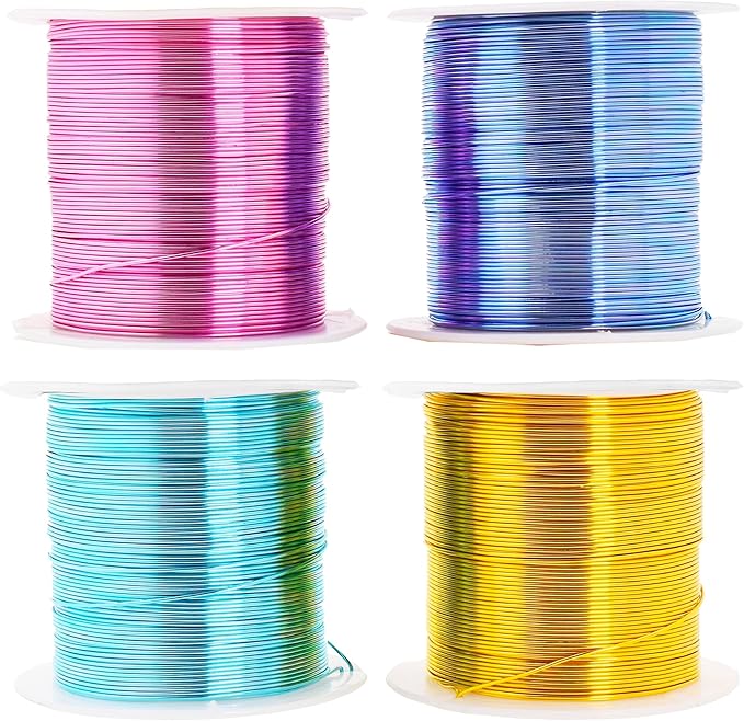 Mandala Crafts 16 Gauge Anodized Aluminum Craft Wire for Jewelry Making - 400 FT Colored Flexible Pastel Wire - Bendable for Bonsai Armature Crafting Sculpting