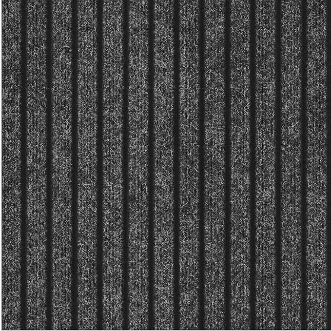 Ottomanson 2'7" x 17' Hallway Runner with Scraper Pile - Extra Durable Non-Slip Rug Mat for Indoor & Outdoor Use - Ideal for Kitchen, Entryway & Garage - High-Traffic Carpet, Black