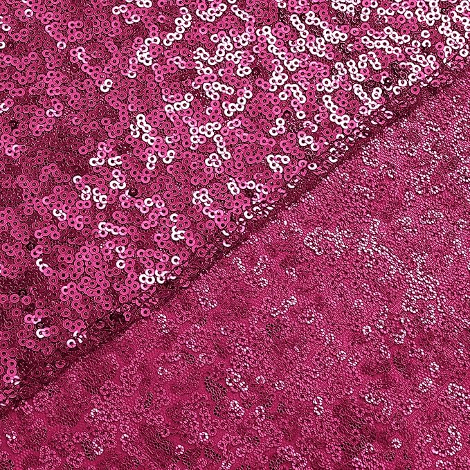 Sugargirl Fuchsia Sequin Backdrop Curtain 2 Panels 2FTx8FT Glitter Fuchsia Background Drapes Sparkle Photography Backdrop for Party Wedding Birthday Wall Decoration