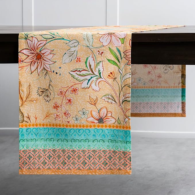 Maison d' Hermine Table Runner 100% Cotton Double Layer Table Runners 72 inches Long Decorative for Home Kitchen Dining Party Wedding Bridal Shower Spring Summer (Luxury Loft – Peach, 14.50" x 72")
