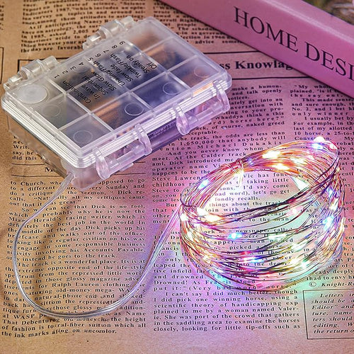 1 Pack 16.4 Ft. Battery Operated Outdoor String Lights with Remote & Timer, LED Multi Color Fairy Lights, Waterproof Twinkle Lights for Bedroom, Dorm, Mason Jar, Wedding, Party, Christmas