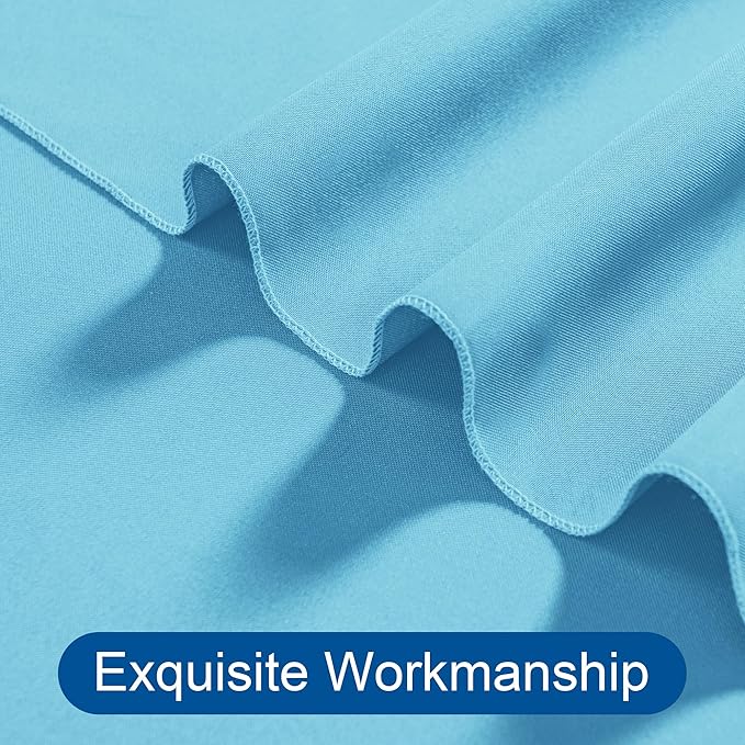 DWCN 10x10 FT Backdrop Curtains for Parties, Photography Backdrop Drapes with Rod Pockets for Wedding Decorations Stage Birthday Family Gatherings, 2 Panels 5ft x 10ft, Baby Blue