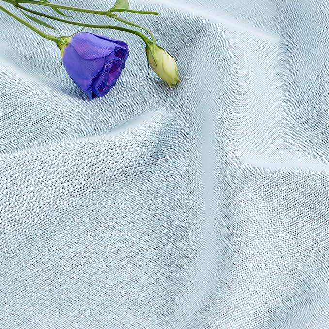 Solino Home Linen Tablecloth 60 x 90 Inch - 100% Pure Linen Ice Water Table Cloth for Rectangle Tables - Fete, Machine Washable Tablecloth for Christmas, Holiday
