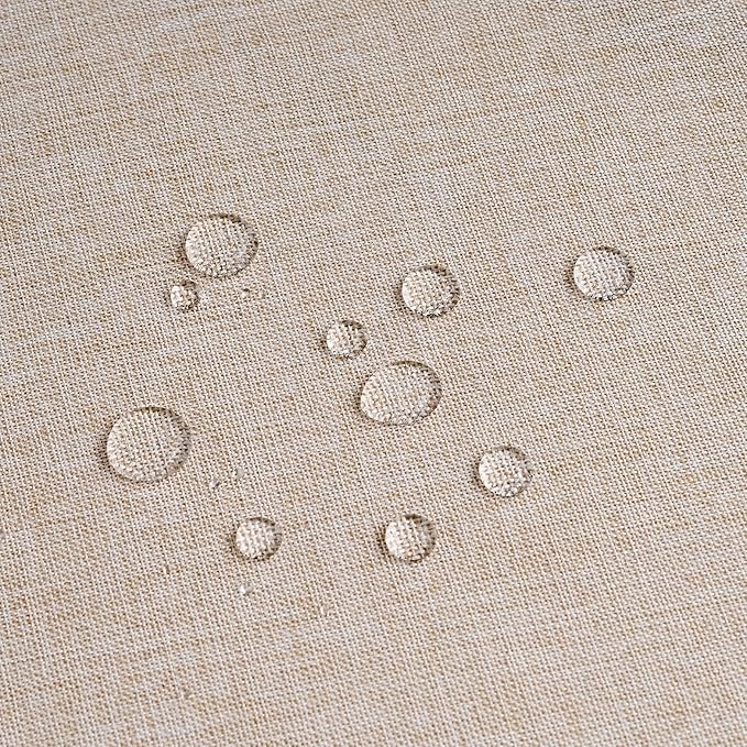 NLMUVW Square Linen Tablecloth 48x48 Inch, Rustic Textured Table Cloth Water Resistant Farmhouse Table Cover for Kitchen Dining Party Coffee, Oatmeal