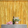 JYFLZQ Gold Sequin Backdrop Curtains 4ft x 6.5ft 1 Panel Glitter Photo Booth Backdrops Sparkly Photography Background Drapes for Parties Wedding Bridal Showers