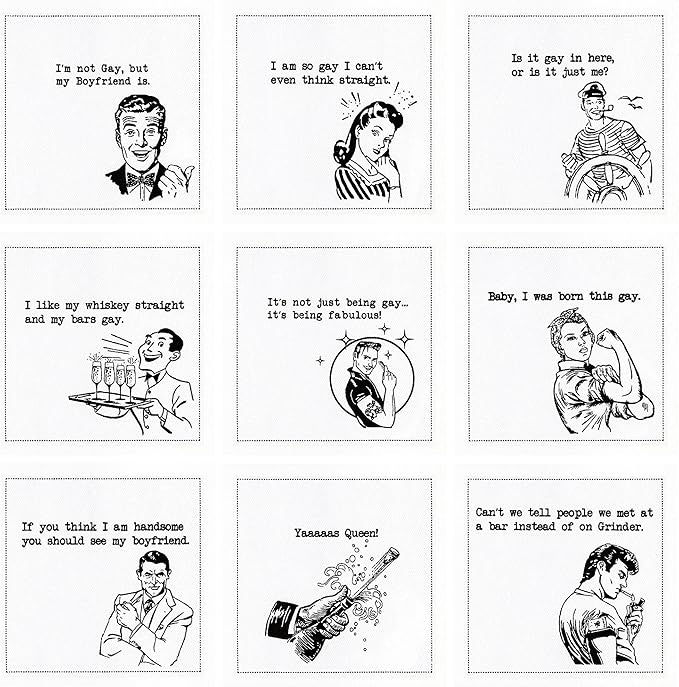 Five Star Napkins Pride Quotes, White Cotton Cocktail Napkins, Beverage Napkins, Bar Napkins, Cloth Napkins, Party Napkins, Events, Holidays, Weddings, Birthdays, Disposable, 4.5" x 4.5"- (50x)