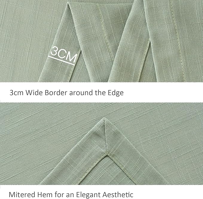 maxmill Lux Faux Linen Table Cloth with Slubby Texture Wrinkle Resistant Anti-Shrink Tablecloth for Kitchen Dining Tabletop for Banquet Parties Event Dinner Rectangle 52 x 70 Inch Sage Green