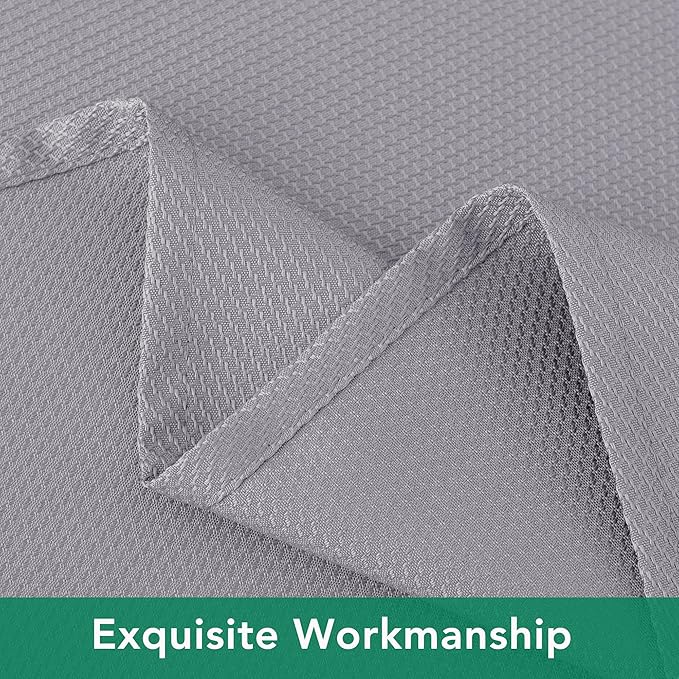 Biscaynebay Textured Fabric Square Tablecloths 90x90 Inches, Silver Grey Water Resistant Spill Proof Card Table Cloth Folding Table Cover for Dining, Kitchen, Wedding and Parties, Machine Washable