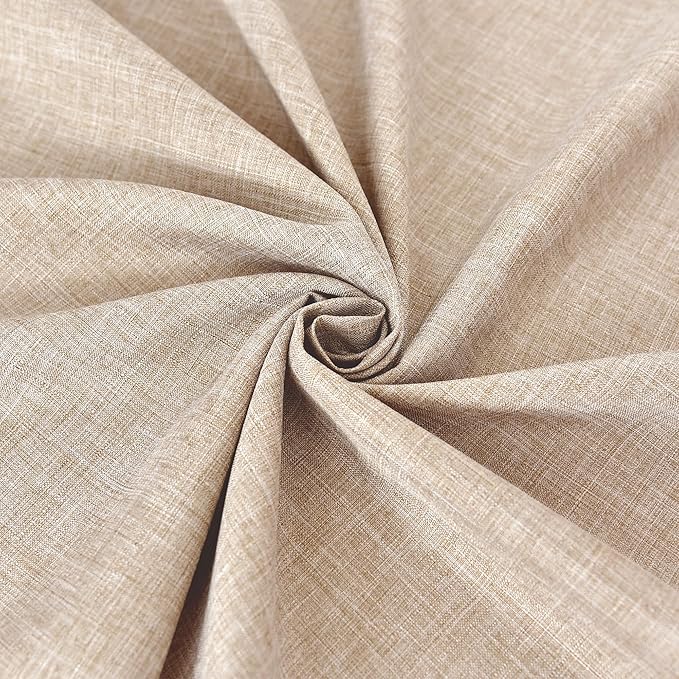 Fitable Beige Faux Linen Tablecloths Rectangle 60 x 84 Inch - 6 Pack Neutral Table Clothes for 4 Foot Tables, Wrinkle-Proof Faux Burlap Table Covers for Dining, Farmhouse, Outdoor Picnic, Camping