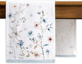 Maison d' Hermine Table Runner 100% Cotton Single Layer Table Runners 36 inches Long for Thanksgiving Christmas Decorations Home Kitchen Dining Party Wedding (Ice Florals, 14.5" x 36")