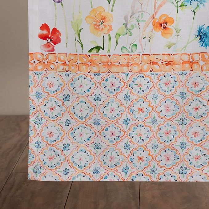 Maison d' Hermine Table Runner 100% Cotton Single Layer Table Runners 108 inches Long Decorative for Home Kitchen Dining Party Wedding Bridal Shower Spring Summer (Summer Whisper , 14.50" x 108")