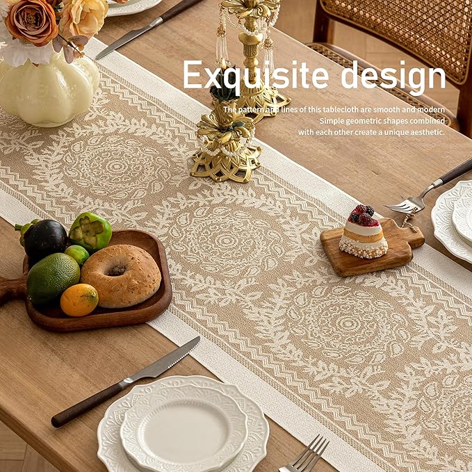 Table Runners 95 Inches,Waterproof Boho Table Runner with Tassel Fringe,Table Runner for Party Coffee Table