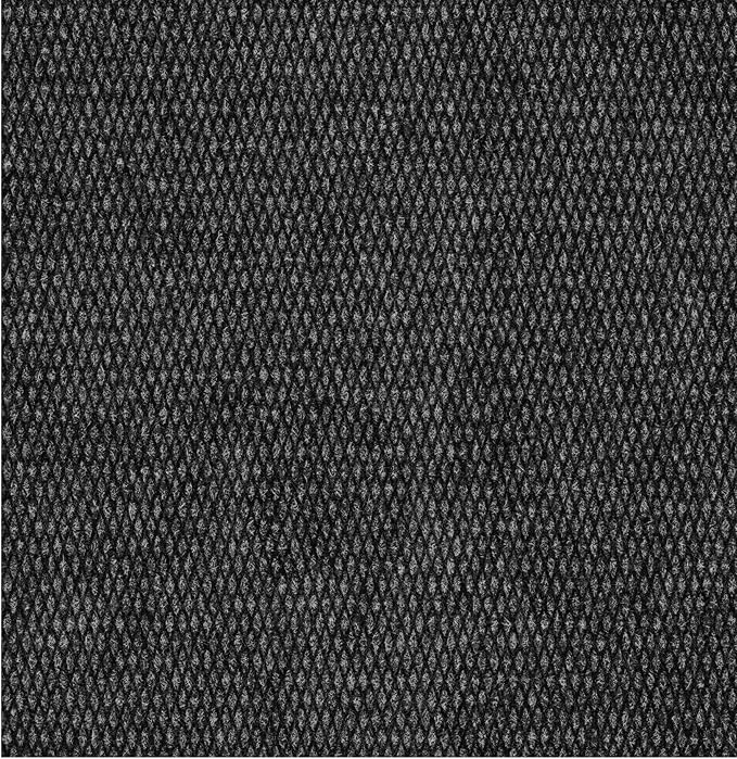Ottomanson Commercial Scrape Rib Entry Mat – Heavy Duty Ribbed Floor Mat for High Traffic – Non Slip Rubber Back, Waterproof – Indoor Outdoor Use for Offices, Schools, Lobbies, 2'7" x 41', Black
