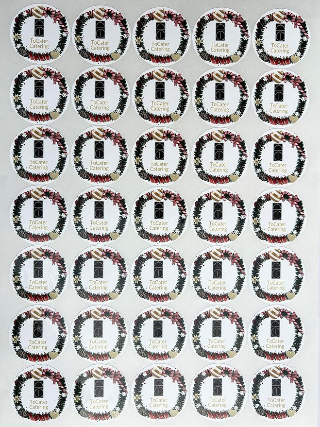 Custom Stickers for Weddings, Birthdays & Businesses - Personalized Labels with Your Logo - Waterproof, Fade and Heat Resistant - Pack of 100-1000 (Wreath O, 3.5 Inch)