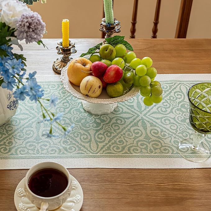 Table Runners 83 Inches,Waterproof Boho Table Runner with Tassel Fringe,Table Runner for Party Coffee Table