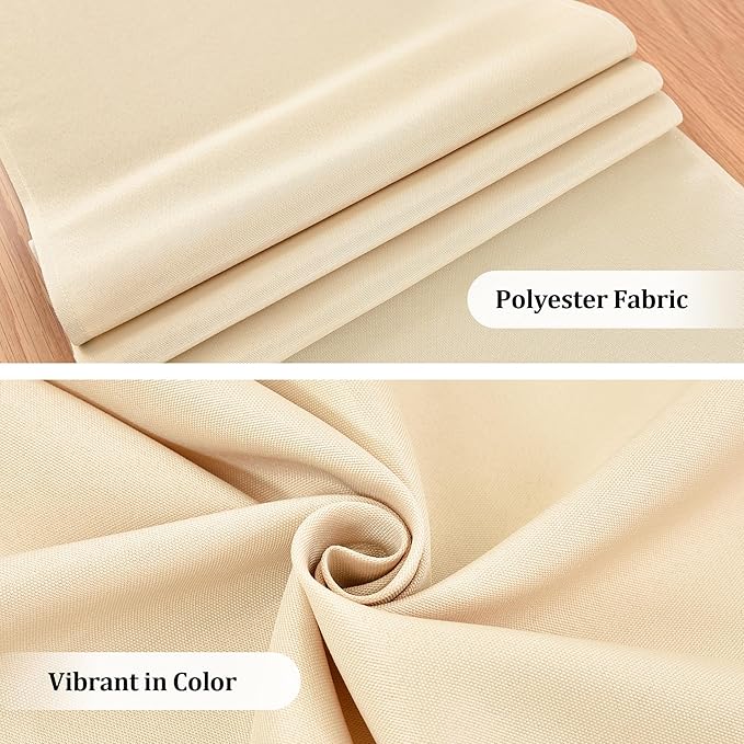 Farmhouse Beige Table Runner Dining Table Runners 90 Inches Long Coffee Table Runner for Dresser Living Room Bedroom Holiday Party Banquet 12X90 Inch